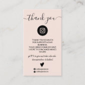 Moderne minimalistische blush orde dank u visitekaartje (Voorkant)