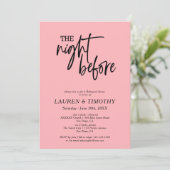 Moderne minimalistische Blush Pink bruiloft repeti Kaart (Staand voorkant)