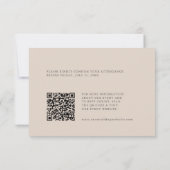 Moderne minimalistische Blush Pink QR-code RSVP-ka RSVP Kaartje (Achterkant)