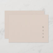 Moderne minimalistische Blush Pink QR-code RSVP-ka RSVP Kaartje (Voorkant / Achterkant)