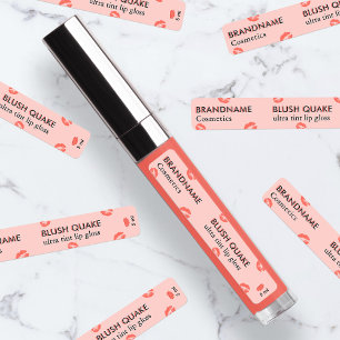 Moderne Minimalistische Blush Quake Koraalroze Lip Labels