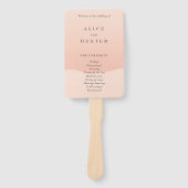Moderne minimalistische blush Roos Wedding Program Handwaaier (Voorkant)