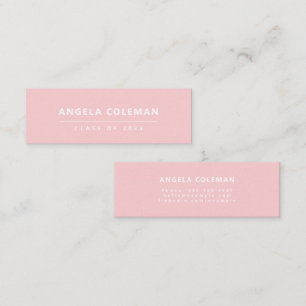 Moderne Minimalistische Blush Roze Afstuderen Naam Contactkaartje
