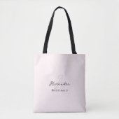 Moderne Minimalistische Blush Roze Monogram Bruids Tote Bag (Voorkant)