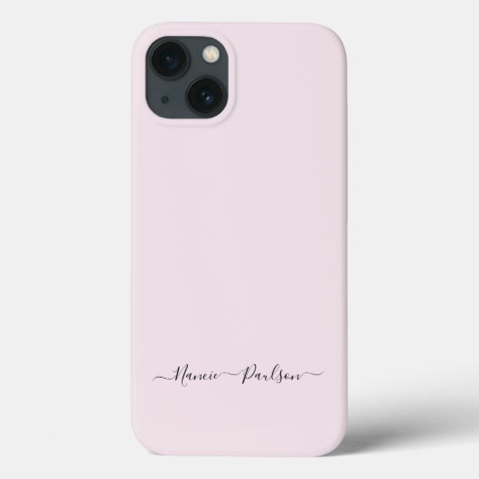 Moderne minimalistische Blush Roze Script Aangepas Case-Mate iPhone Case (Achterkant)