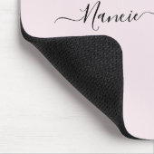 Moderne minimalistische Blush Roze Script Aangepas Muismat (Hoek)