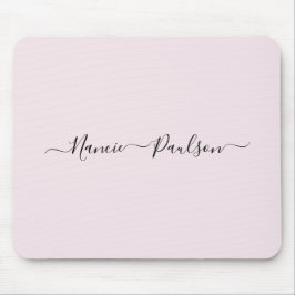 Moderne minimalistische Blush Roze Script Aangepas Muismat