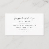 Moderne minimalistische blush roze visitekaartje (Achterkant)