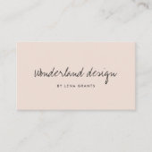 Moderne minimalistische blush roze visitekaartje (Voorkant)