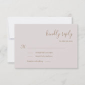 Moderne Minimalistische Blush Trouw-RSVP-Uitnodigi Kaart (Voorkant)