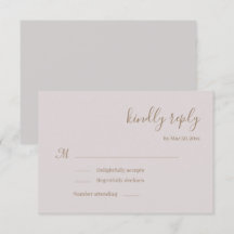 Moderne Minimalistische Blush Trouw-RSVP Uitnodigi