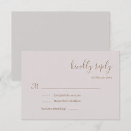 Moderne Minimalistische Blush Trouw-RSVP Uitnodigi Kaart