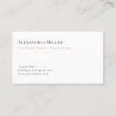Moderne minimalistische boekhoudkundige profession visitekaartje (Voorkant)