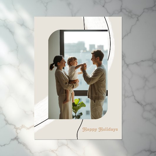 Moderne Minimalistische Bogen Vakantie Foto Collag Feestdagenkaart
