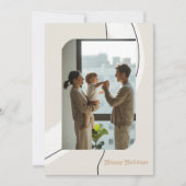 Moderne Minimalistische Bogen Vakantie Foto Collag Feestdagenkaart (Voorkant)