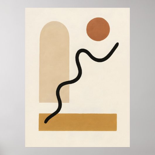 Moderne minimalistische Boho Abstracte muurkunst a Poster (Voorkant)