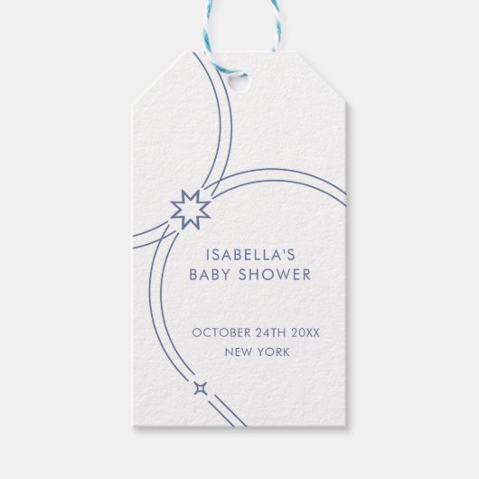 Moderne minimalistische Boho Arch Baby shower Cadeaulabel (Voorkant)