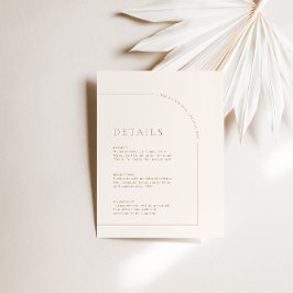 Moderne minimalistische Boho Arch Wedding Details Informatiekaartje