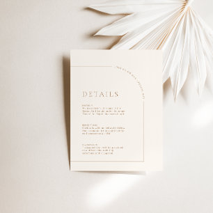 Moderne minimalistische Boho Arch Wedding Details Informatiekaartje