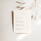 Moderne minimalistische Boho Arch Wedding Details Informatiekaartje