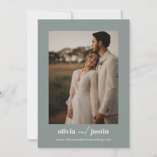 Moderne minimalistische boho Bewaar de datum fotok Kaart (Achterkant)