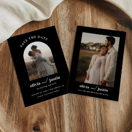 Moderne minimalistische boho Bewaar de datum fotok Kaart