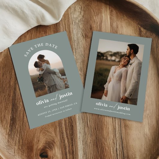 Moderne minimalistische boho Bewaar de datum fotok Kaart