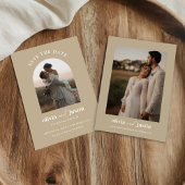 Moderne minimalistische boho Bewaar de datum fotok Kaart