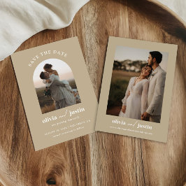 Moderne minimalistische boho Bewaar de datum fotok Kaart