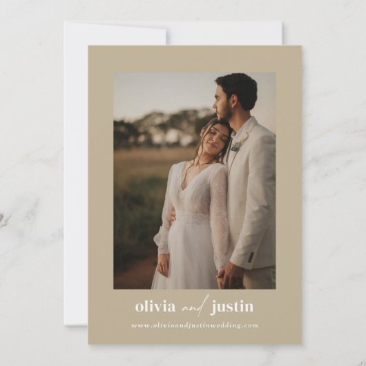 Moderne minimalistische boho Bewaar de datum fotok Kaart (Achterkant)