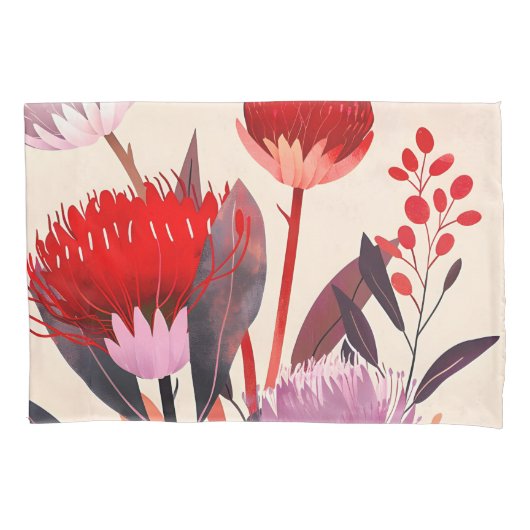 Moderne Minimalistische Boho Bloem Botanisch Kussensloop (Voorkant)