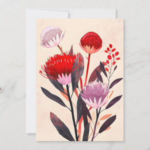 Moderne Minimalistische Boho Bloemige Botanische Aankondiging