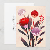 Moderne Minimalistische Boho Bloemige Botanische Aankondiging (Voorkant / Achterkant)