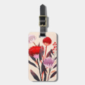 Moderne Minimalistische Boho Bloemige Botanische Bagagelabel (Voorkant verticaal)