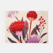 Moderne Minimalistische Boho Bloemige Botanische Deurmat (Voorkant)