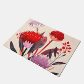Moderne Minimalistische Boho Bloemige Botanische Deurmat (Schuin)