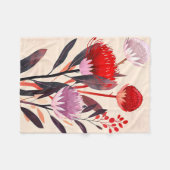 Moderne Minimalistische Boho Bloemige Botanische Fleece Deken (Voorkant (Horizontaal))