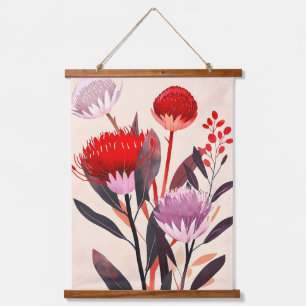 Moderne Minimalistische Boho Bloemige Botanische Hangend Wandkleed