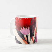Moderne Minimalistische Boho Bloemige Botanische Koffiemok (Voorkant links)