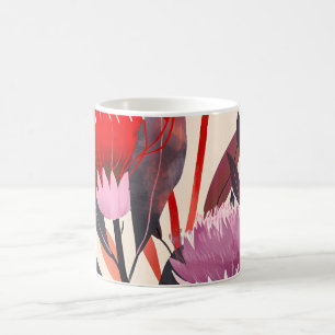 Moderne Minimalistische Boho Bloemige Botanische Koffiemok
