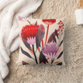 Moderne Minimalistische Boho Bloemige Botanische Kussen (Deken)