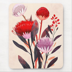 Moderne Minimalistische Boho Bloemige Botanische Muismat