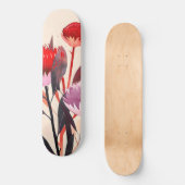 Moderne Minimalistische Boho Bloemige Botanische Persoonlijk Skateboard (Voorkant)