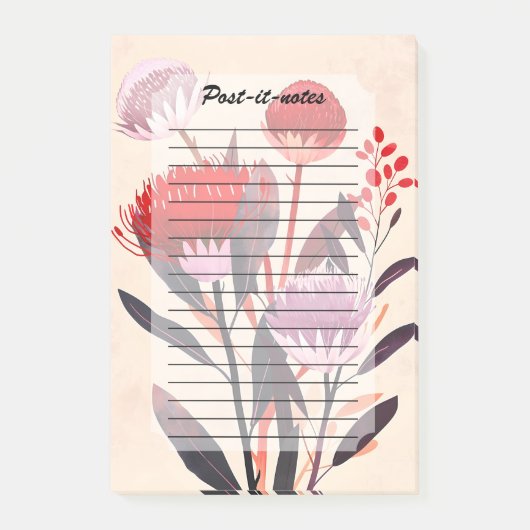 Moderne Minimalistische Boho Bloemige Botanische Post-it® Notes (Voorkant)