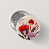 Moderne Minimalistische Boho Bloemige Botanische Ronde Button 3,2 Cm (Voorkant /achterkant)