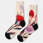 Moderne Minimalistische Boho Bloemige Botanische Sokken (Links)