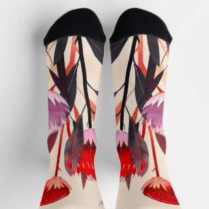 Moderne Minimalistische Boho Bloemige Botanische Sokken