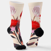 Moderne Minimalistische Boho Bloemige Botanische Sokken (Gebogen)