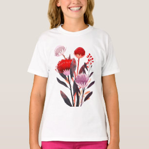 Moderne Minimalistische Boho Bloemige Botanische T-shirt