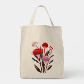 Moderne Minimalistische Boho Bloemige Botanische Tote Bag (Achterkant)